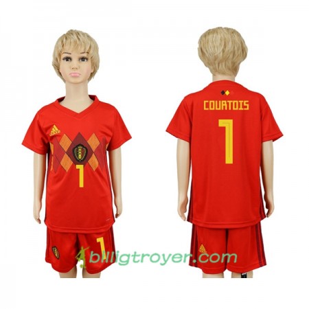 Billige Fotballdrakter Belgia Courtois 1 Barn VM 2018 Hjemmedraktsett